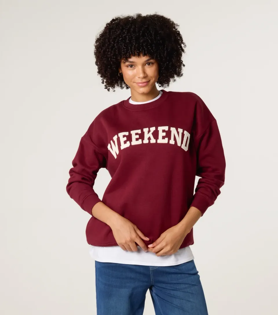 Women's Dark Burgundy Weekend Sweatshirt