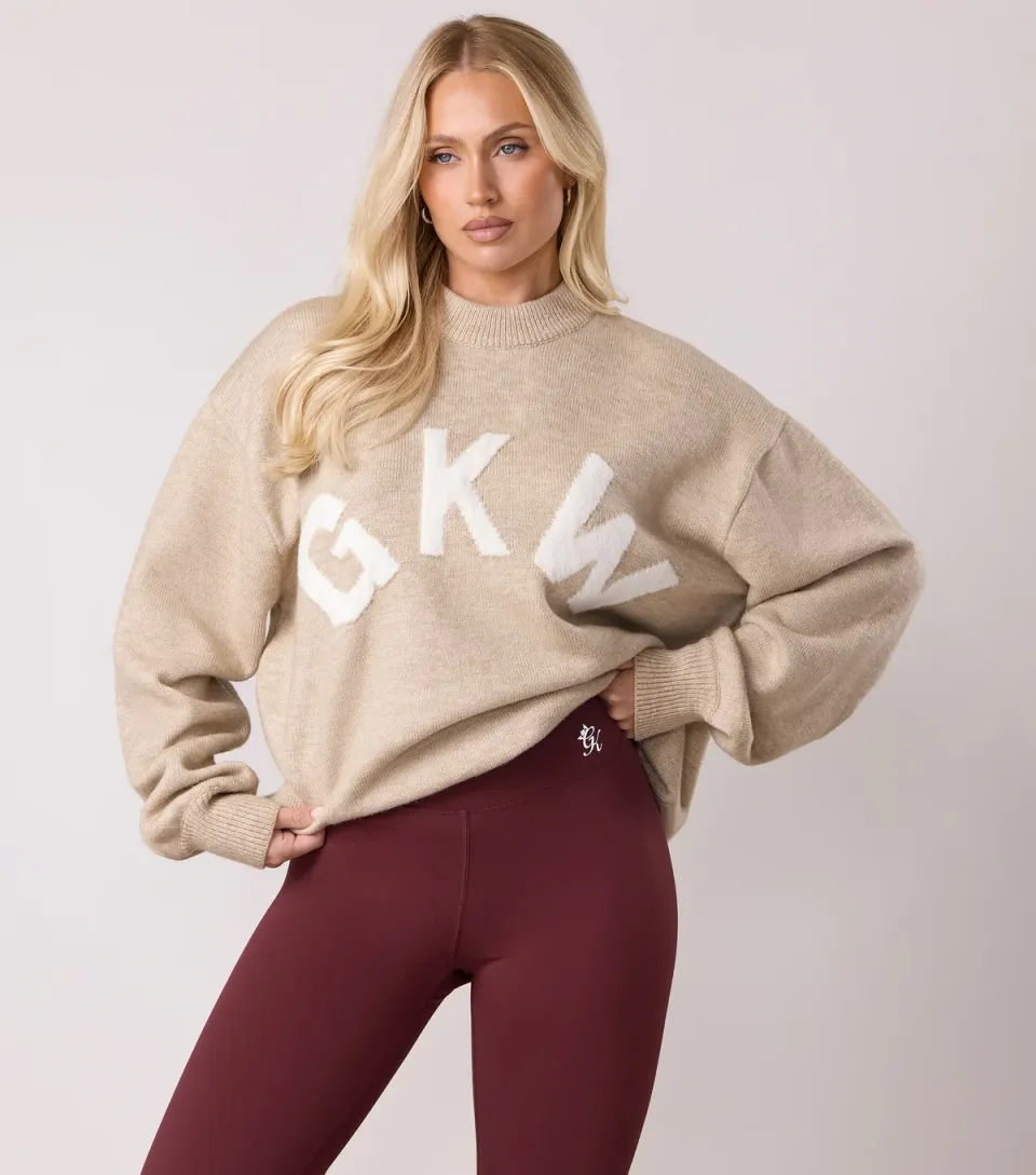 Women's Oatmeal Logo Crew Neck Jumper