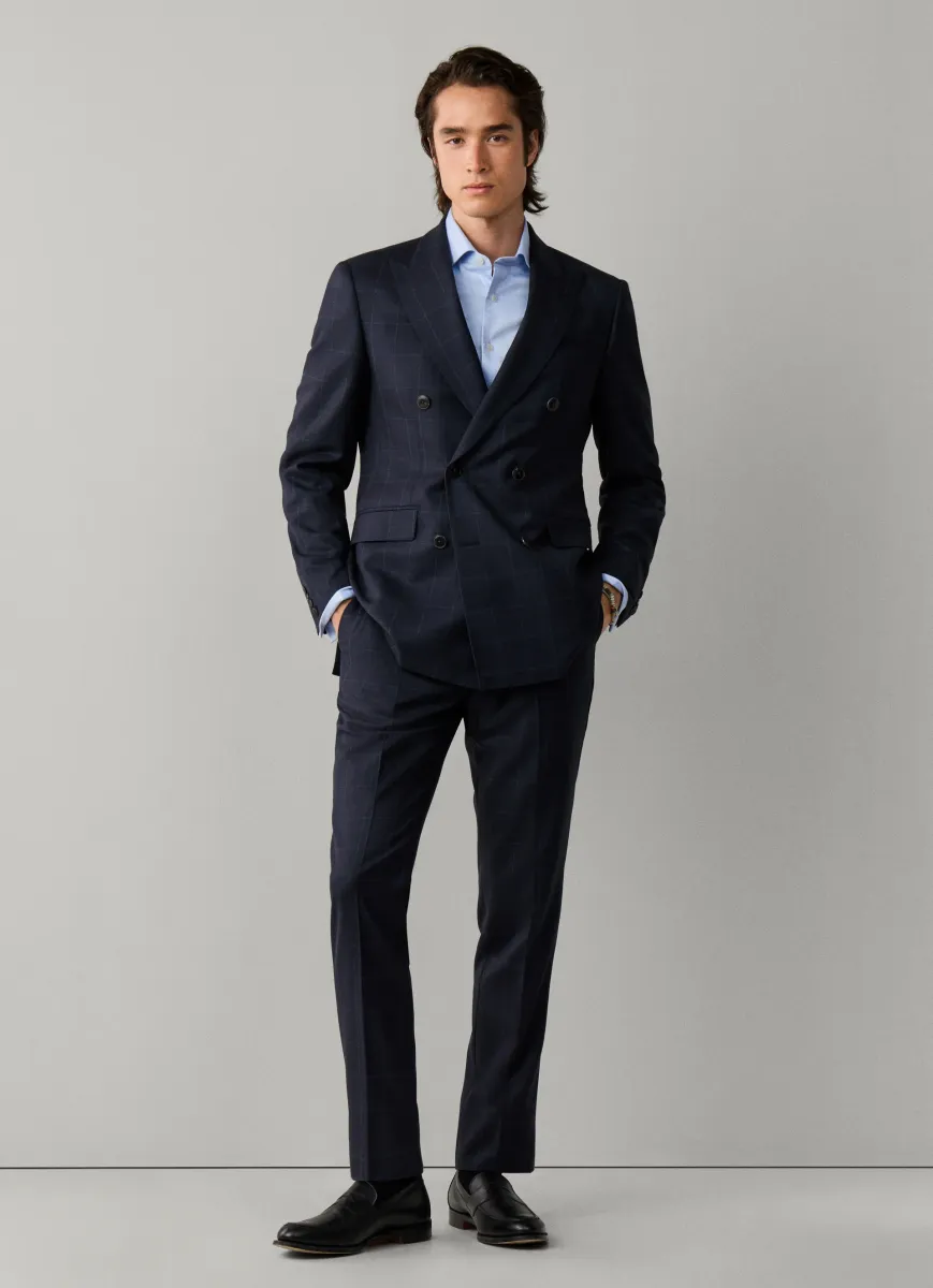Wool Windowpane Blazer - Woven in Italy