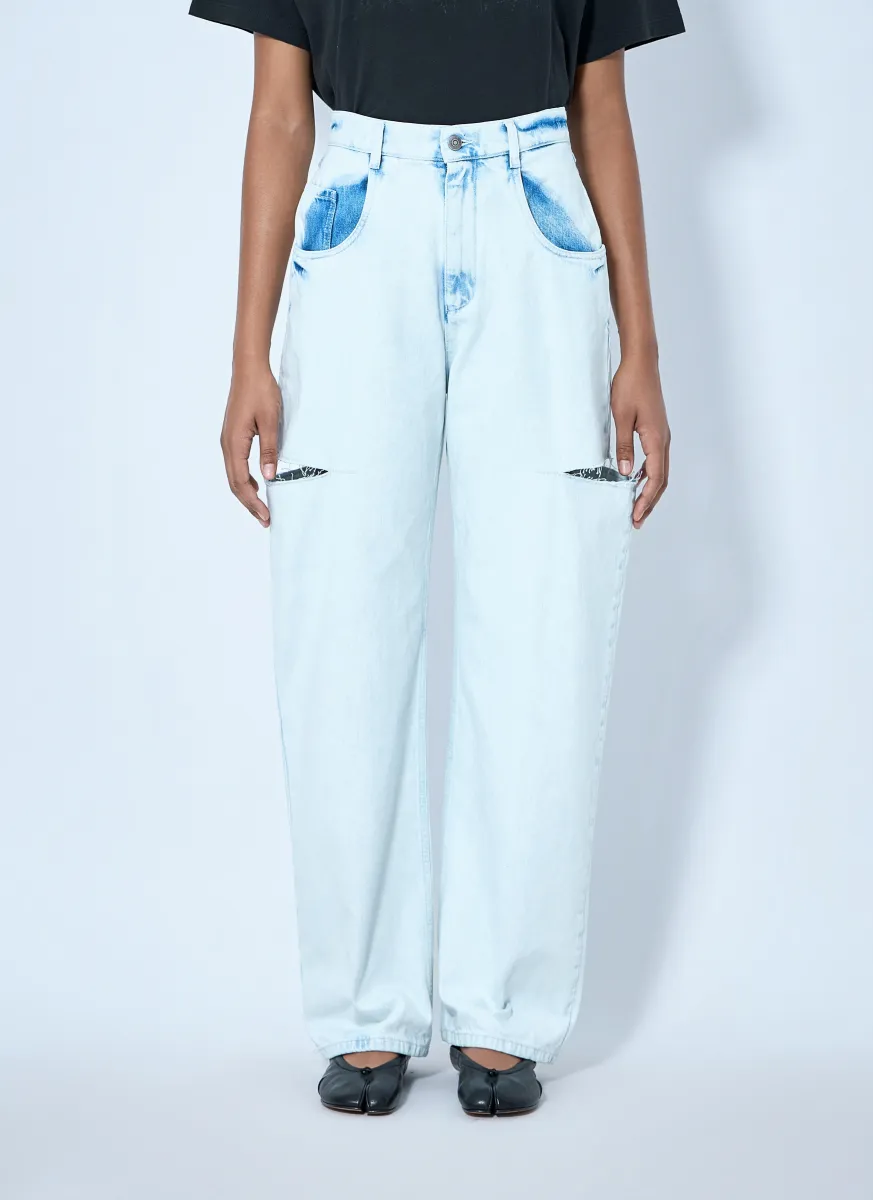 Cutout Denim Trousers