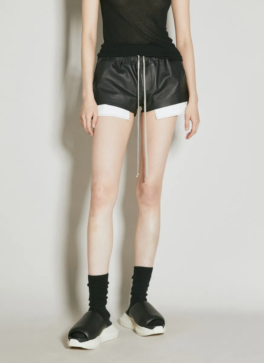 Leather Drawstring Shorts