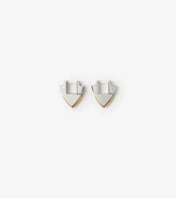 Small Shield Earrings in Silver