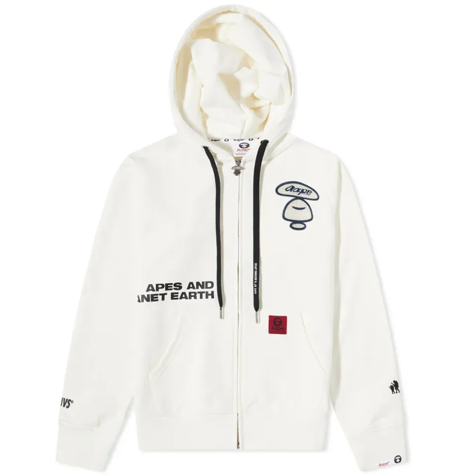 AAPE Ape Face Zip Through Logo Hoody