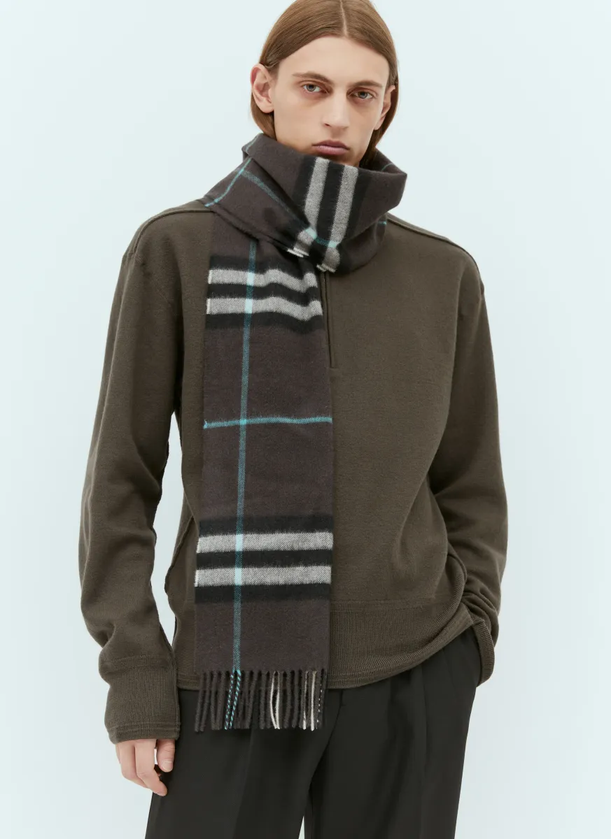 Check Cashmere Scarf