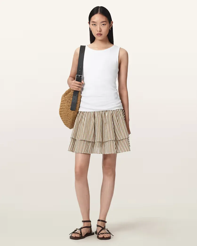Kali Cotton Striped Mini Skirt