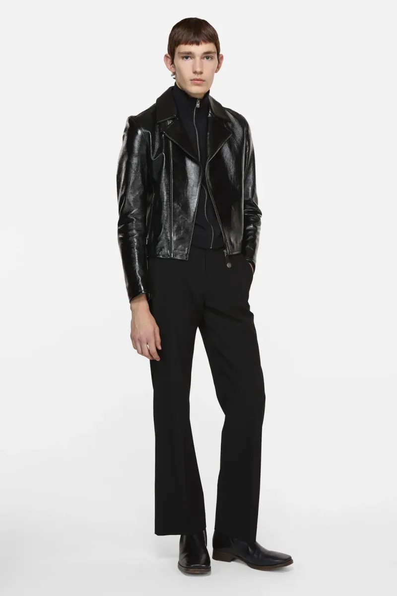 Leather biker jacket