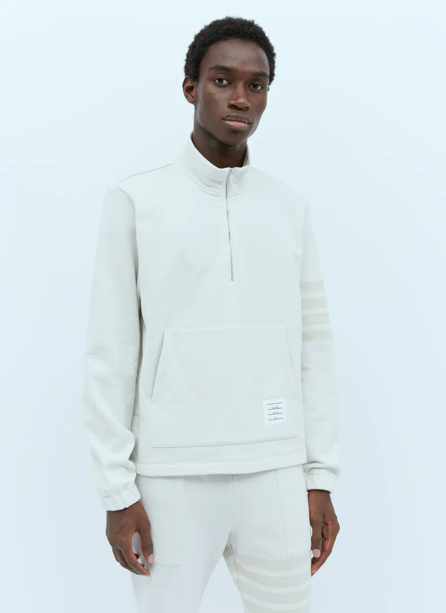 Logo Patch Quarter Zip-Up Sweatershirt