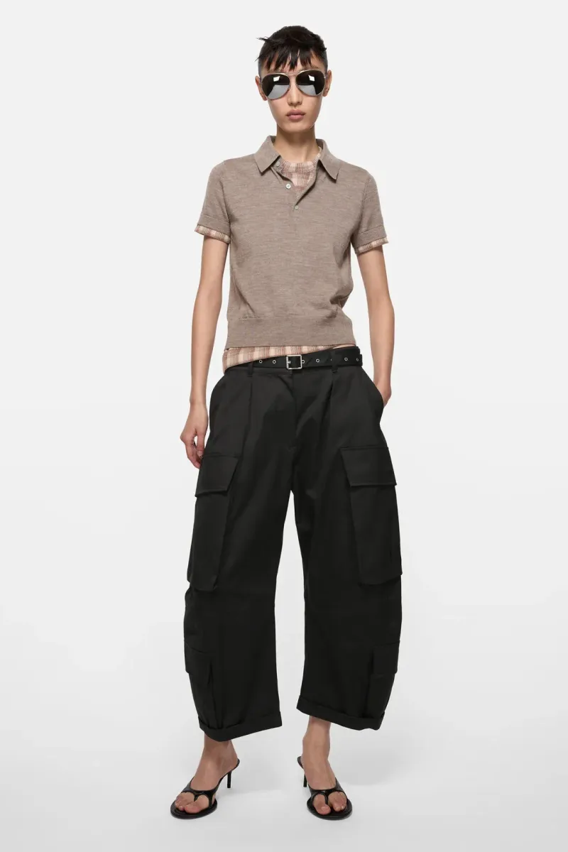 Cargo trousers with belt