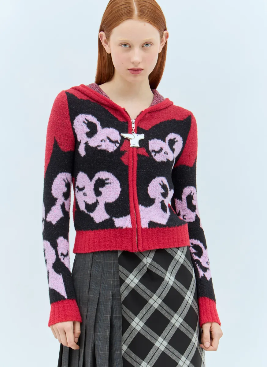 Zip-Up Hooded Cardigan