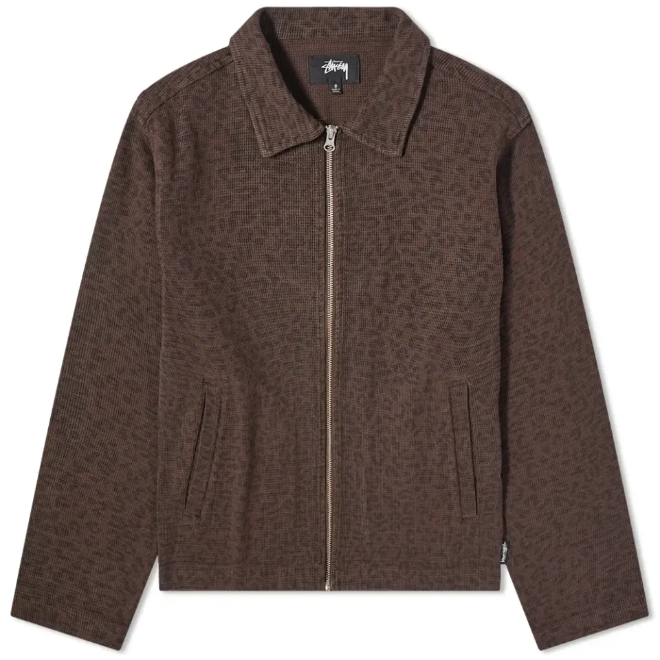 Leopard Mesh Zip Jacket