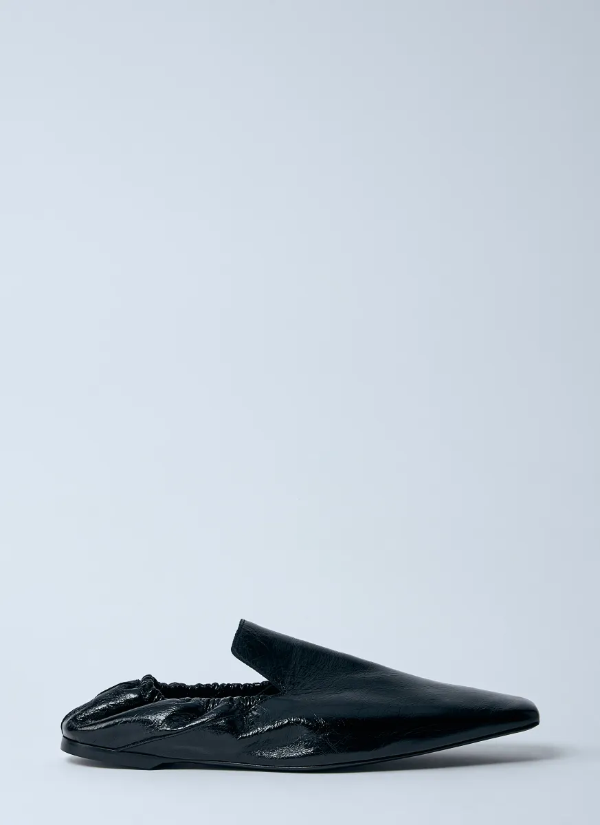 Elastic Leather Loafers