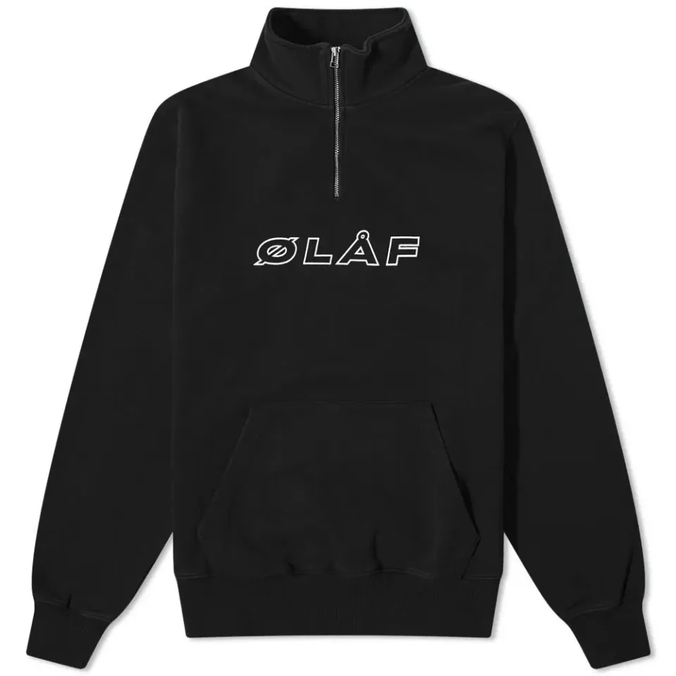 Italic Zip Mock Neck