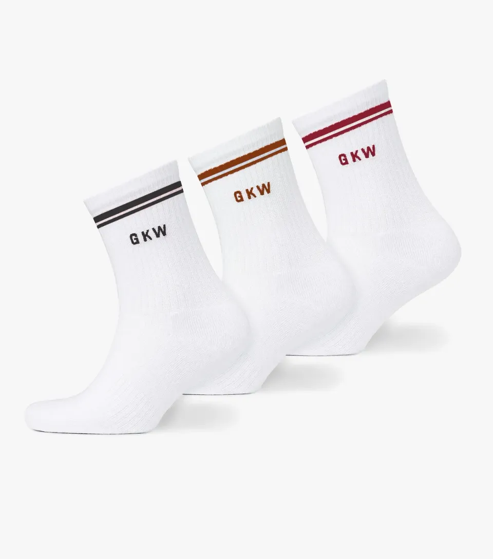 Women's Pack of 3 White Tipping Crew Socks