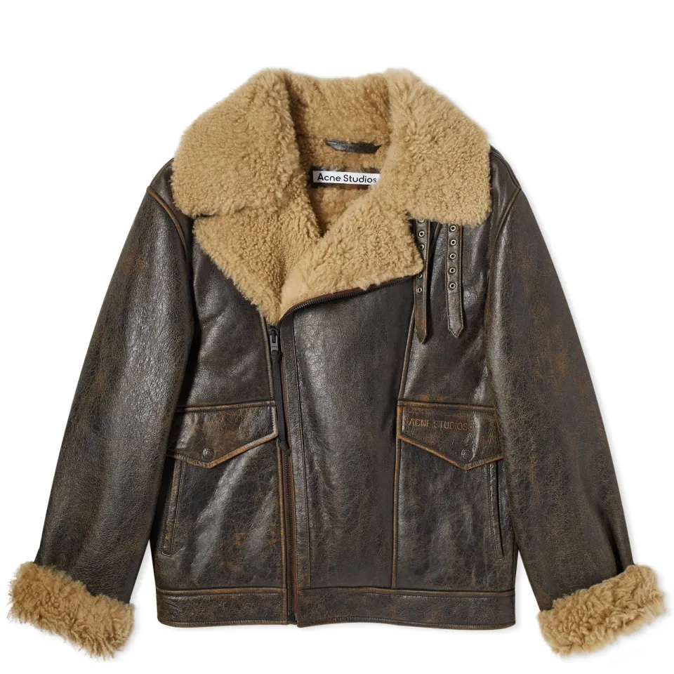 Liana Cracked Shearling Jacket