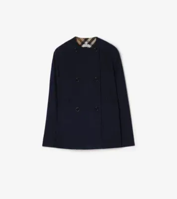 Cashmere Pea Coat in Navy