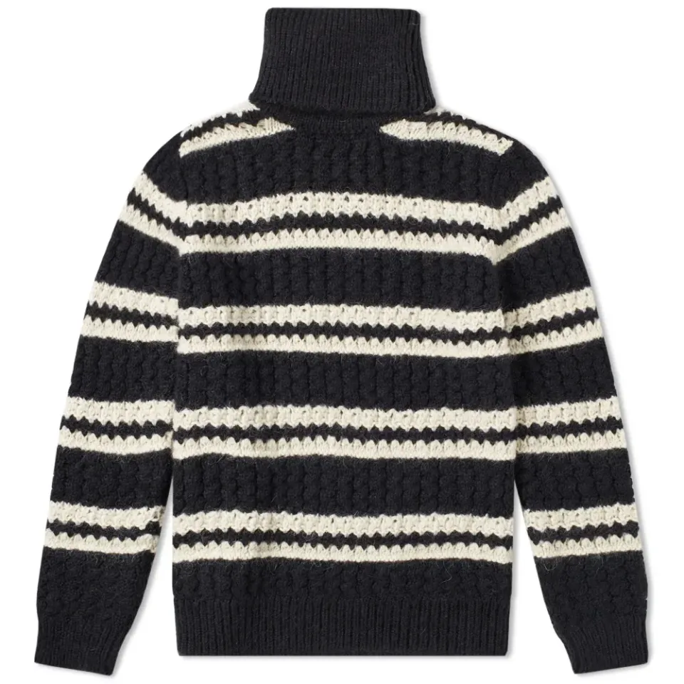 Chunky Stripe Roll Neck Knit