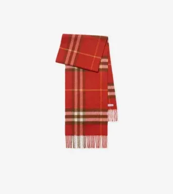 Check Cashmere Scarf in Roux