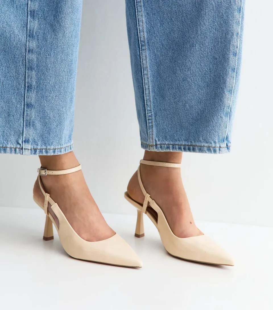 Women's Light Yellow Faux Leather Ankle Strap Court Shoes Vegan