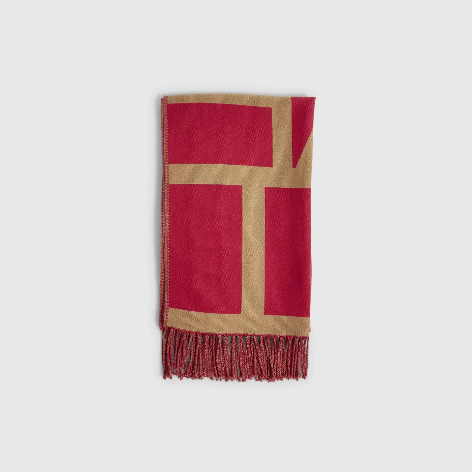 Red Monogram Scarf