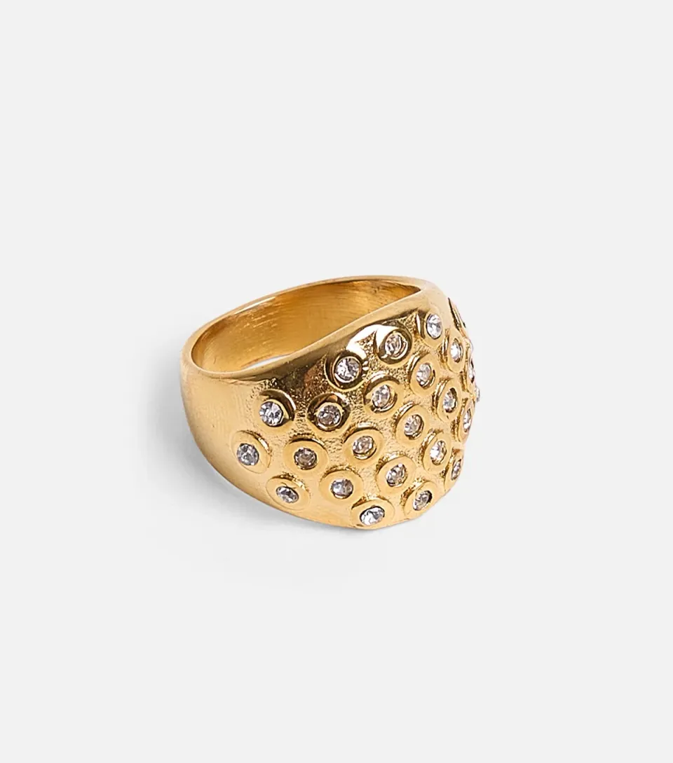 Gold Tone Diamanté Detail Ring