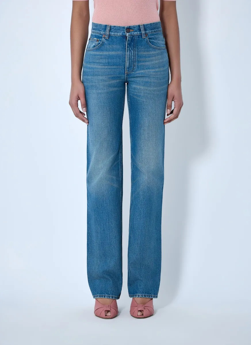 Straight-Leg Denim Jeans