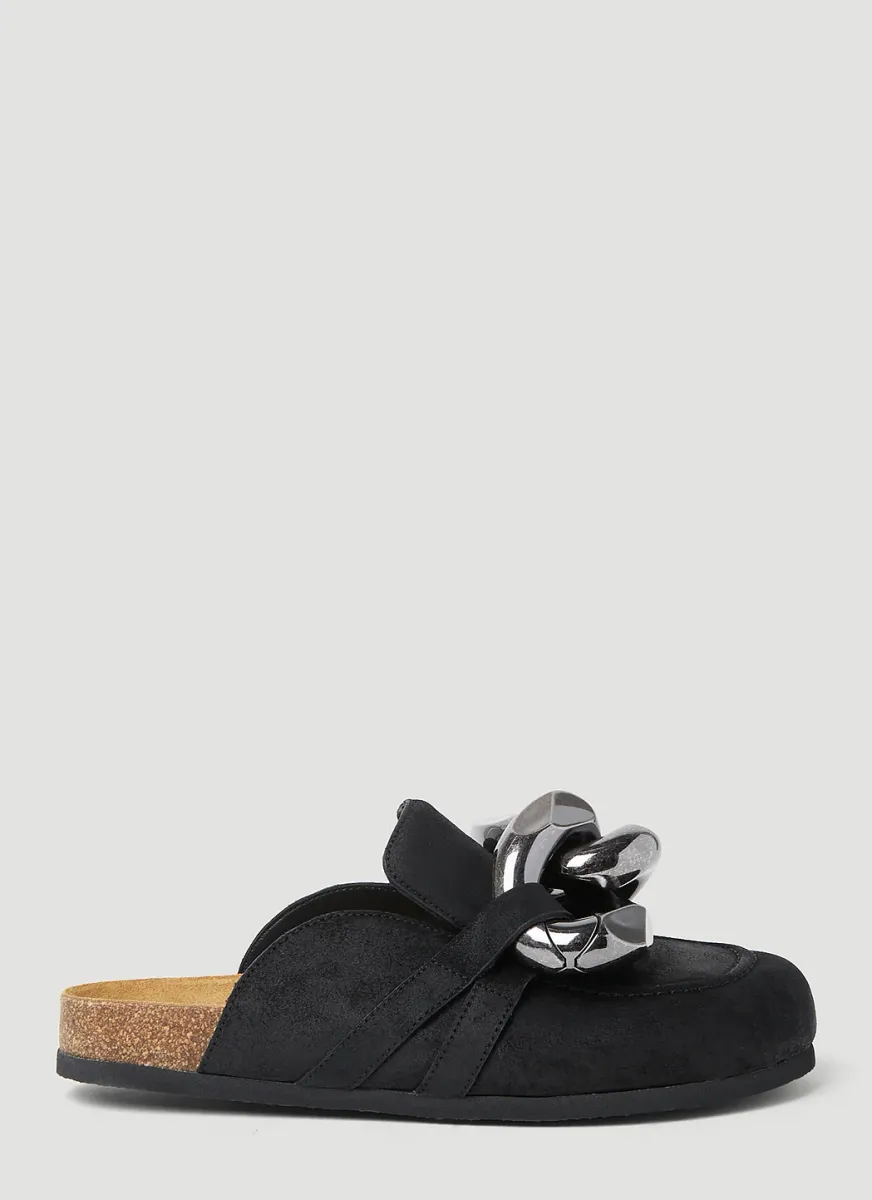 Chain Suede Mules