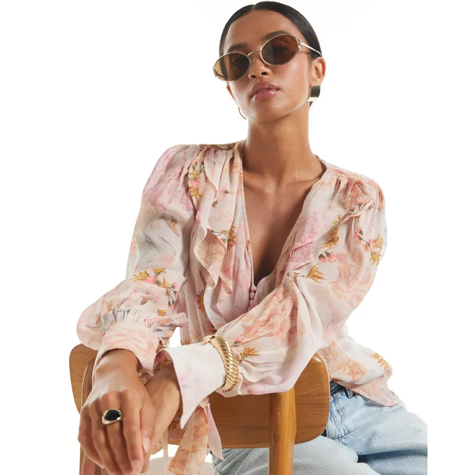 Petite Floral Swan Blouse
