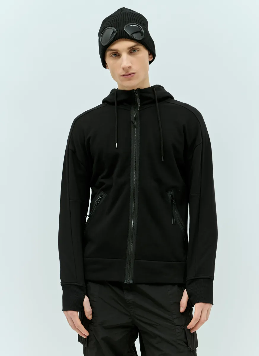 Diagonal Raised-Fleece Goggle Hooded-Sweatshirt