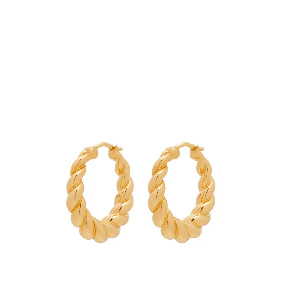 Twisted Tidal Medium Hoop Earrings