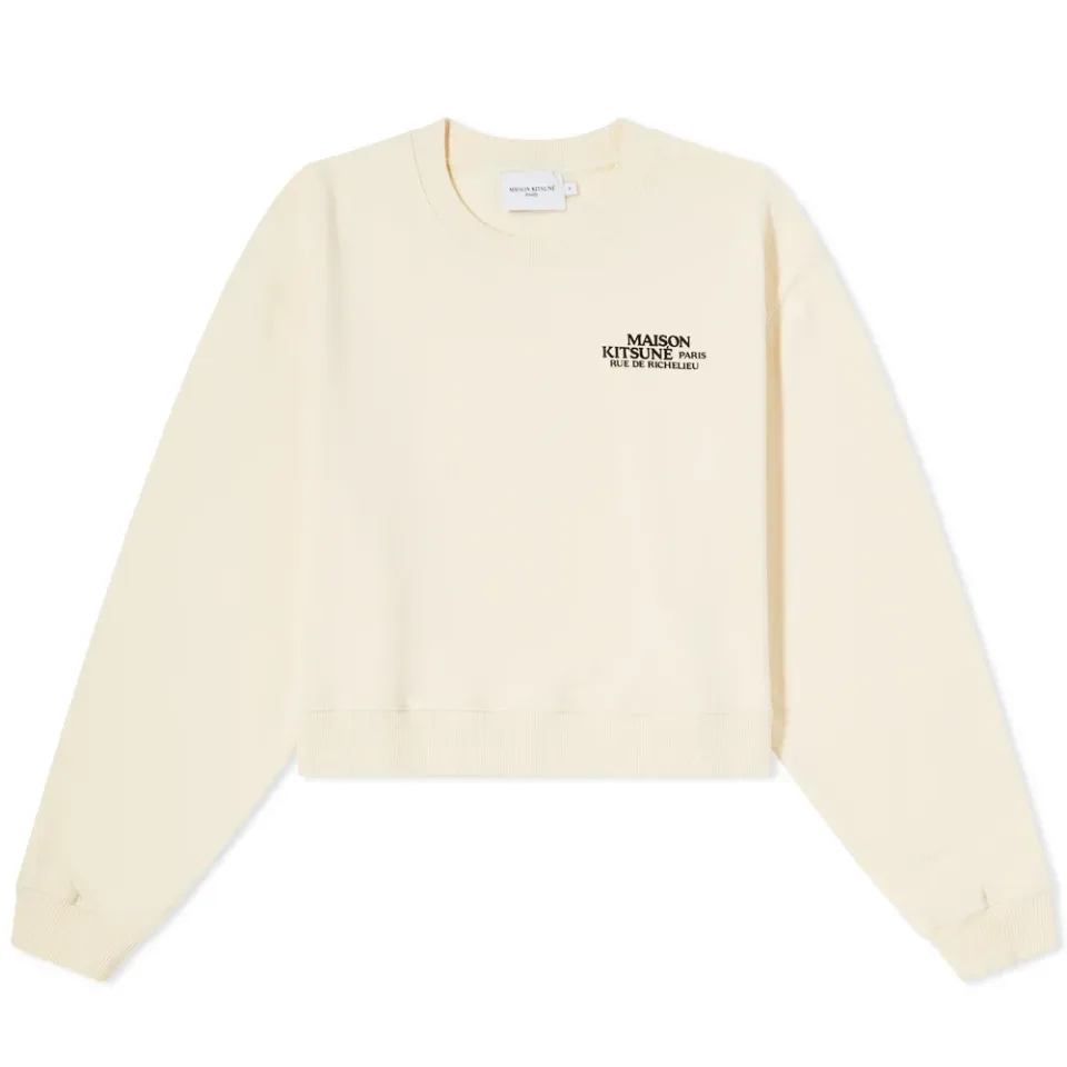 Maison Kitsuné Rue De Richelieu Cropped Crew Sweat