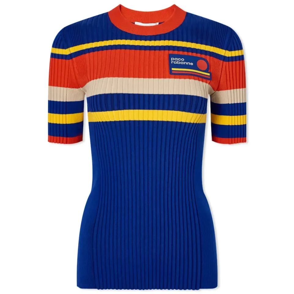Knitted Colour Block T-Shirt