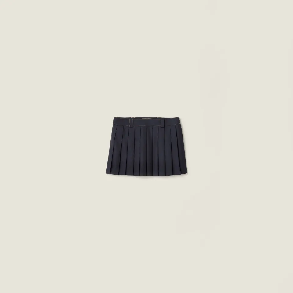 Pleated batavia miniskirt