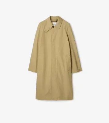 Long Cotton Parkbury Car Coat in Hamper beige