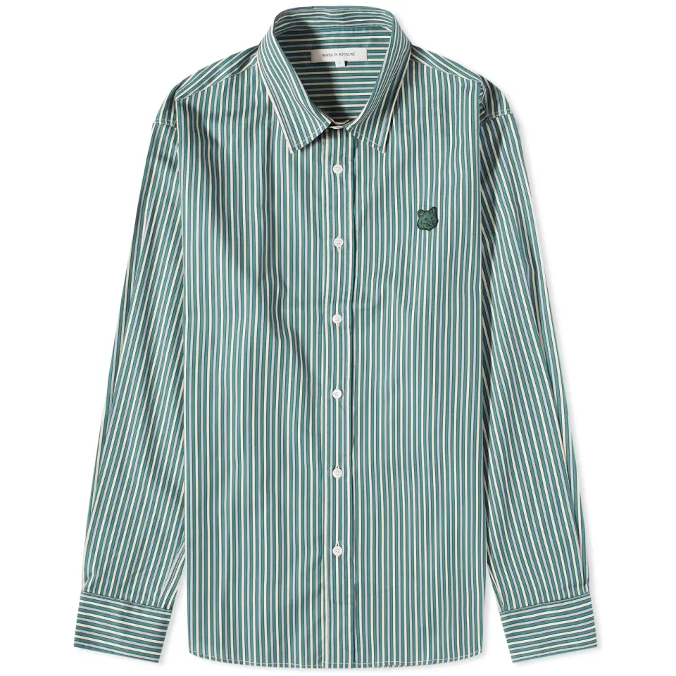 Chillax Fox patch Stripe Shirt
