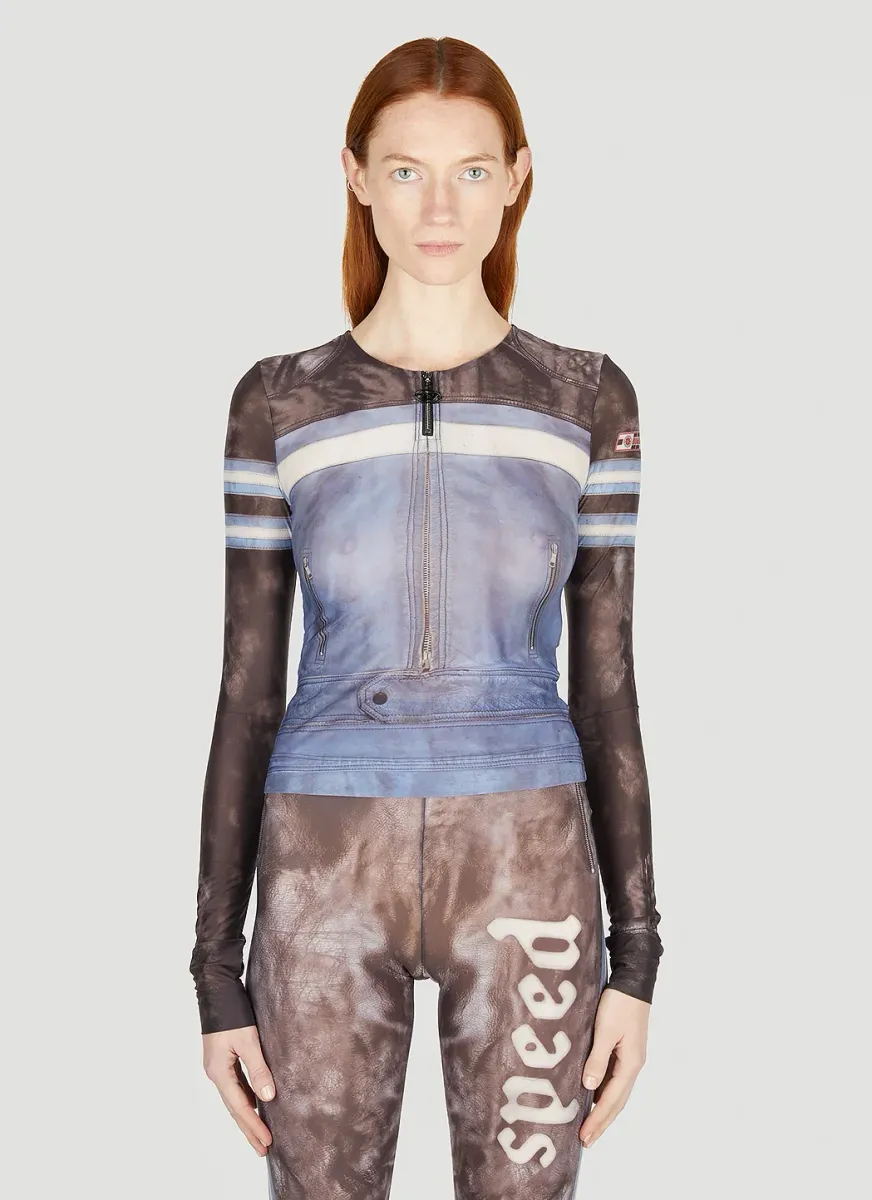 T-Clauzi Zip Front Top
