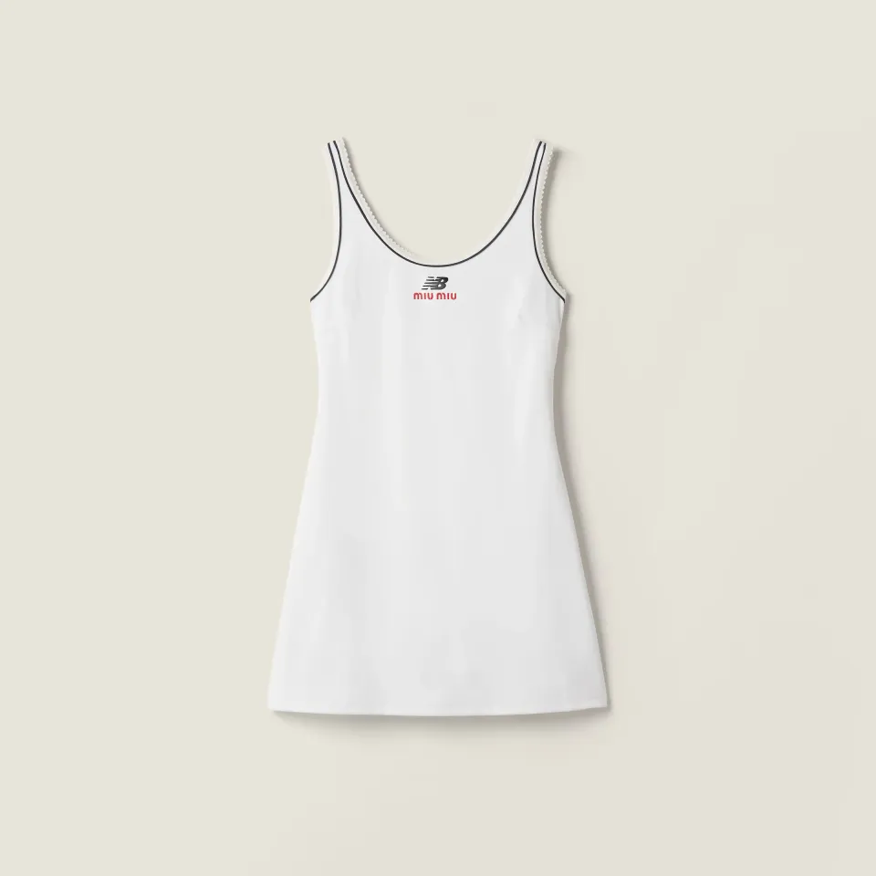 Stretch technical jersey mini-dress