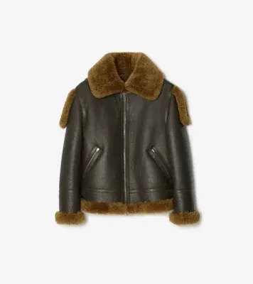Shearling Aviator Jacket in Otter brown
