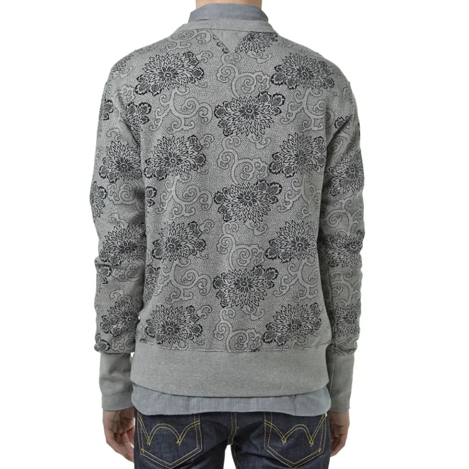 Floral College Crew Sweater