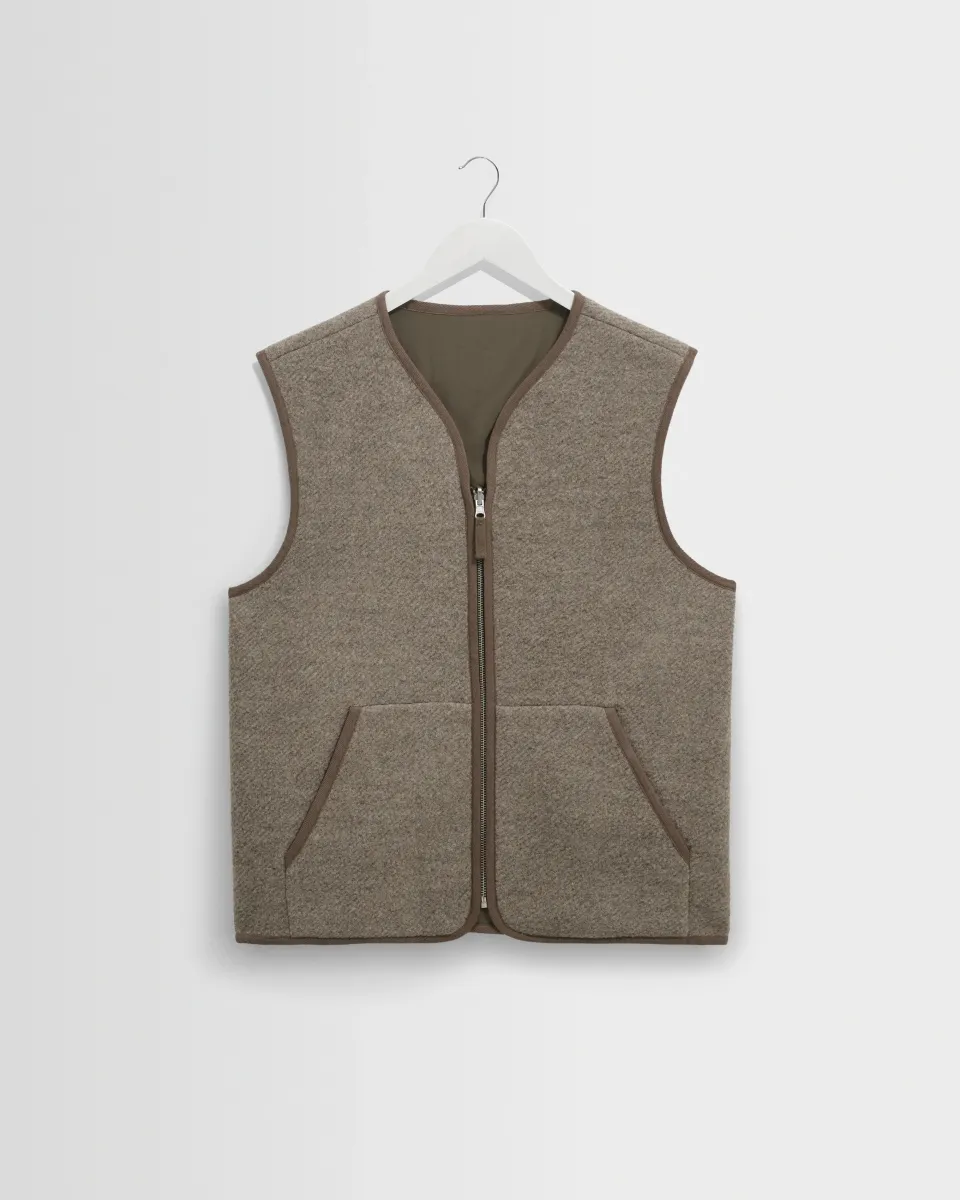 Paragon - Natural Reversible Nylon and Wool Gilet