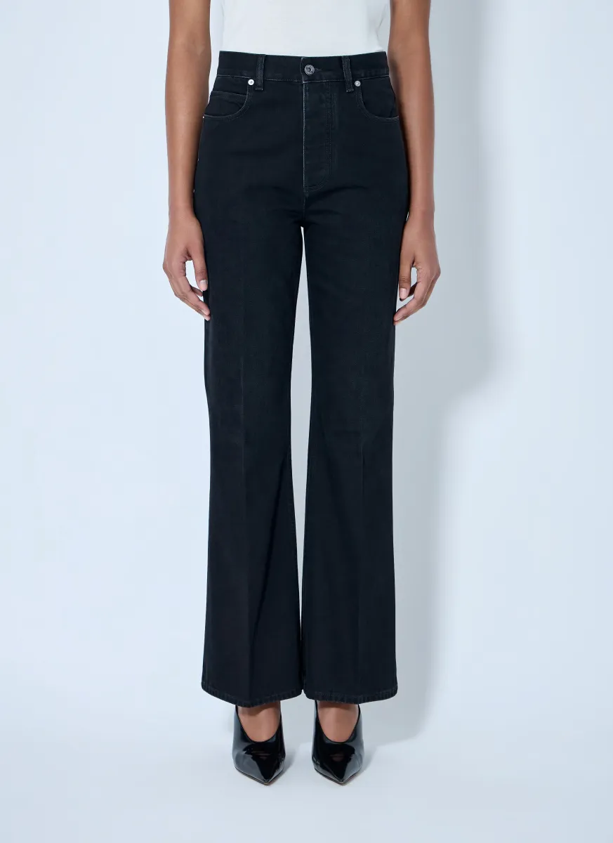 Wide-Leg Denim Trousers