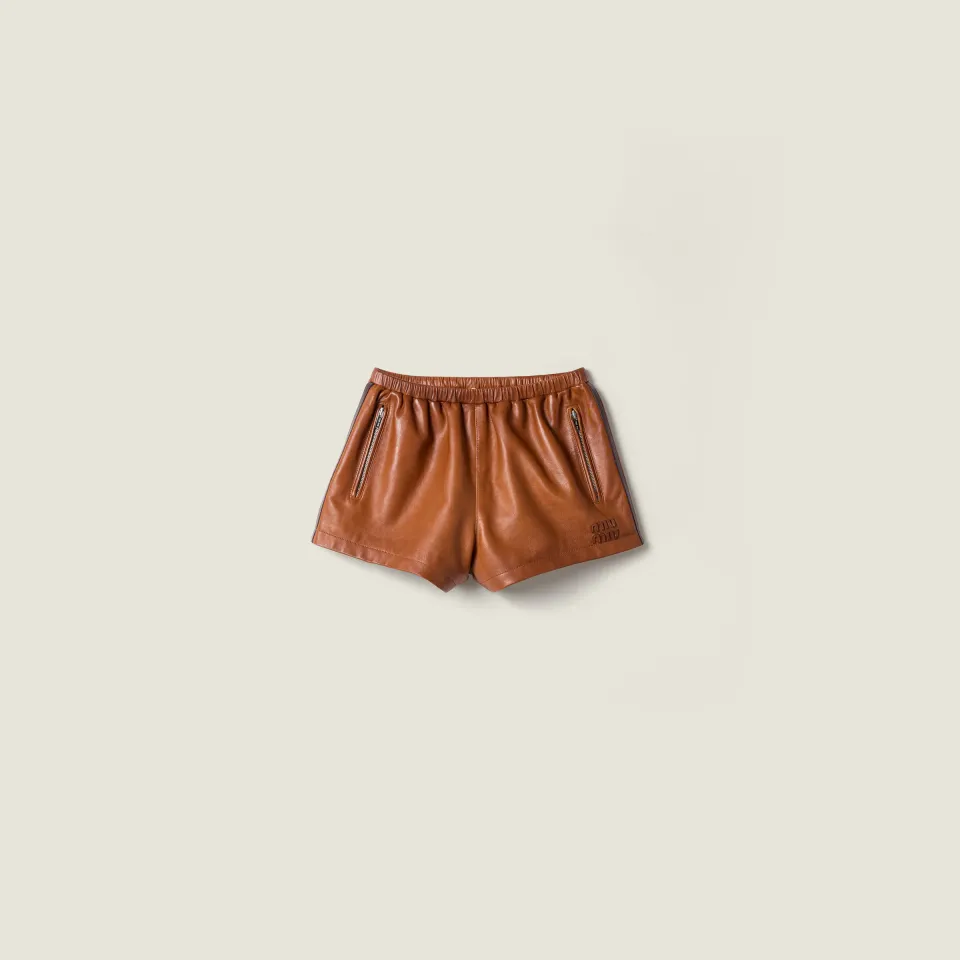 Nappa leather shorts