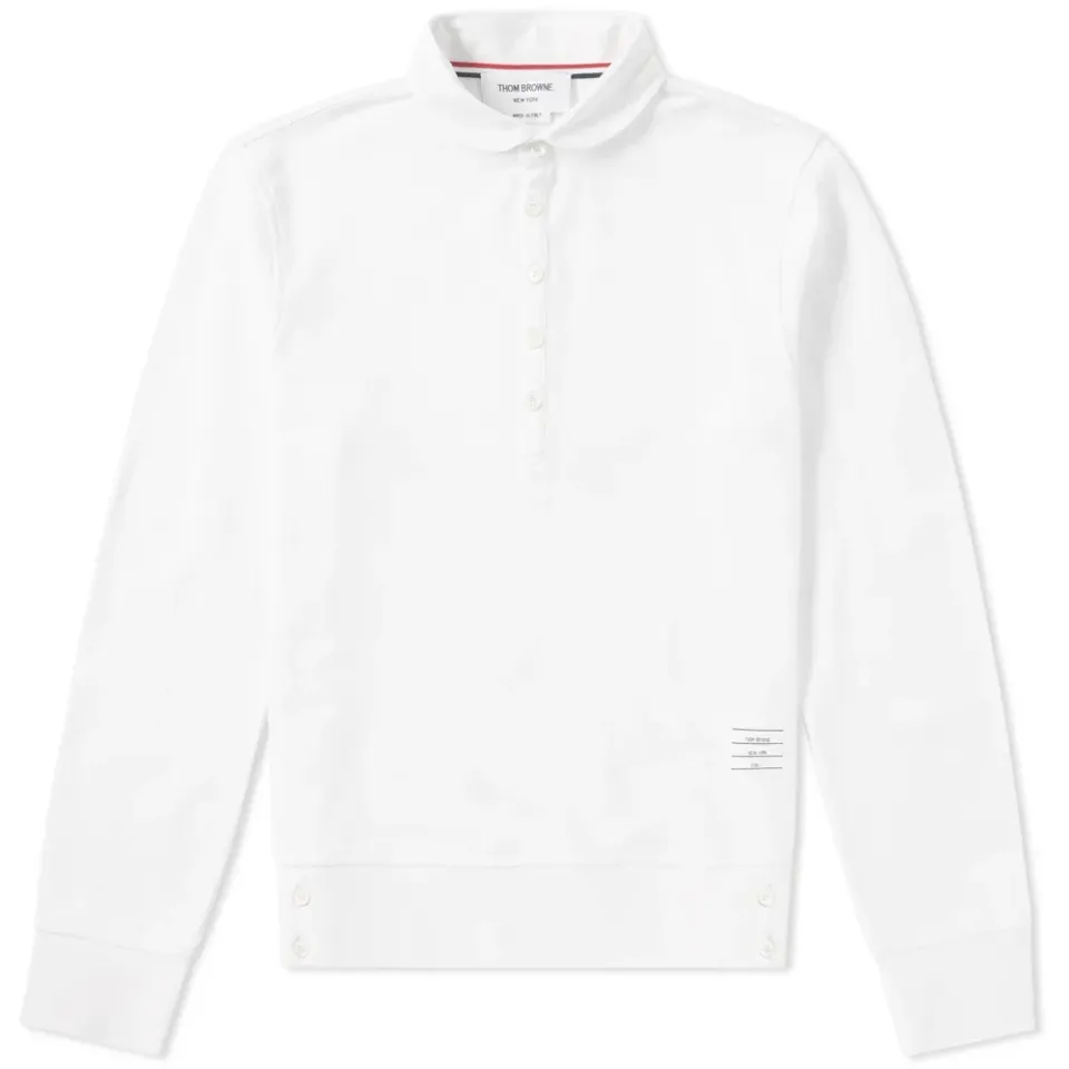Long Sleeve Contrast Collar Pique Polo