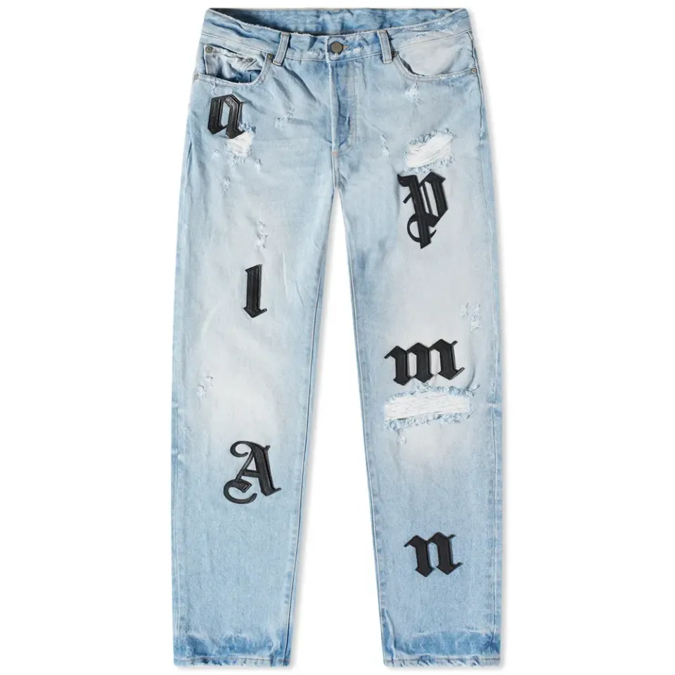 Light Wash Logo Jean