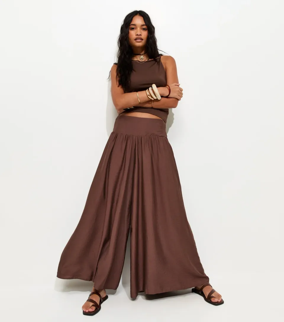 Women's Black Wide Leg Palazzo Trousers