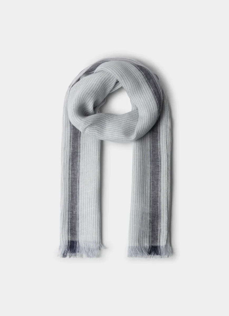 Linen Bengal Edge Stripe Scarf