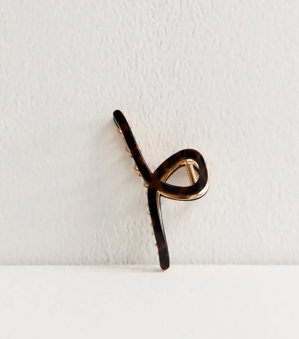 Brown Tortoiseshell Twist Top Hair Claw Clip