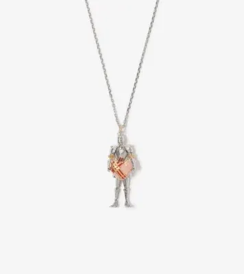 Knight Heart Charm Necklace​ in Silver/gold