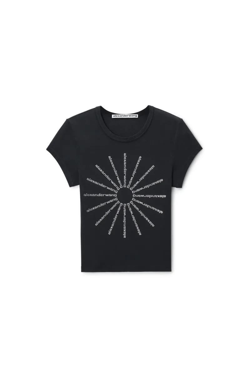 CRYSTAL PINWHEEL FITTED TEE