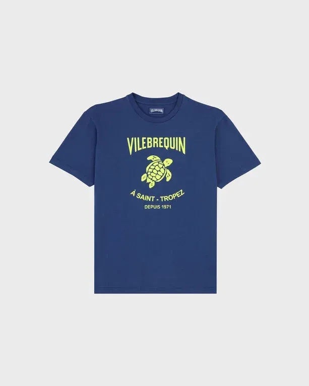 Men Cotton T-shirt Printed Turtle Logo