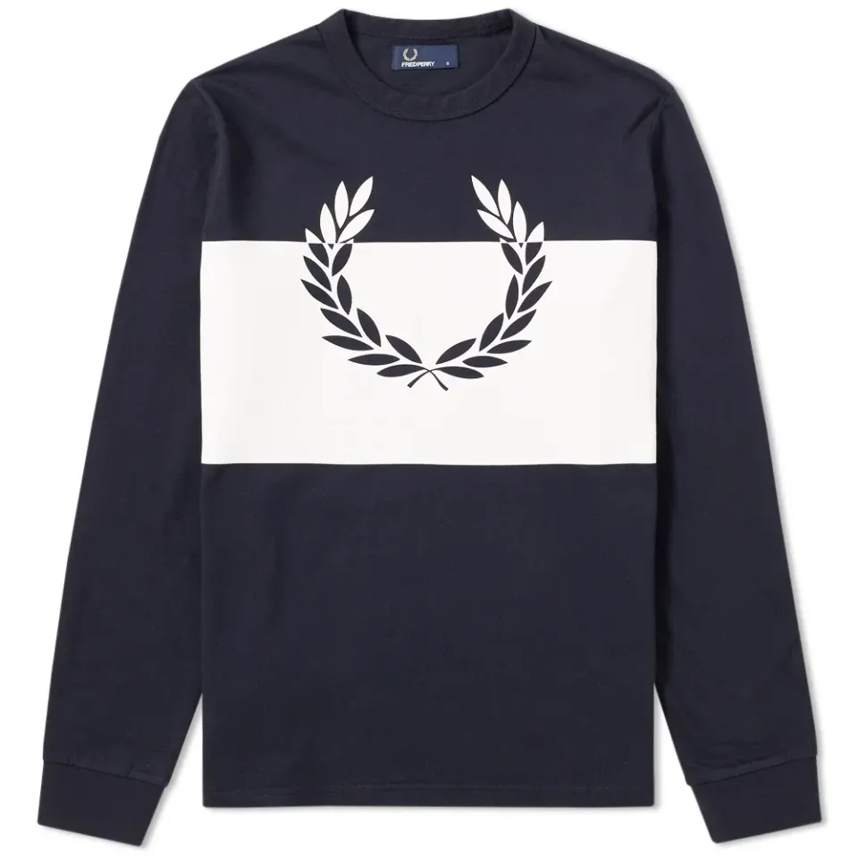 Fred Perry Long Sleeve Block Laurel Wreath Tee